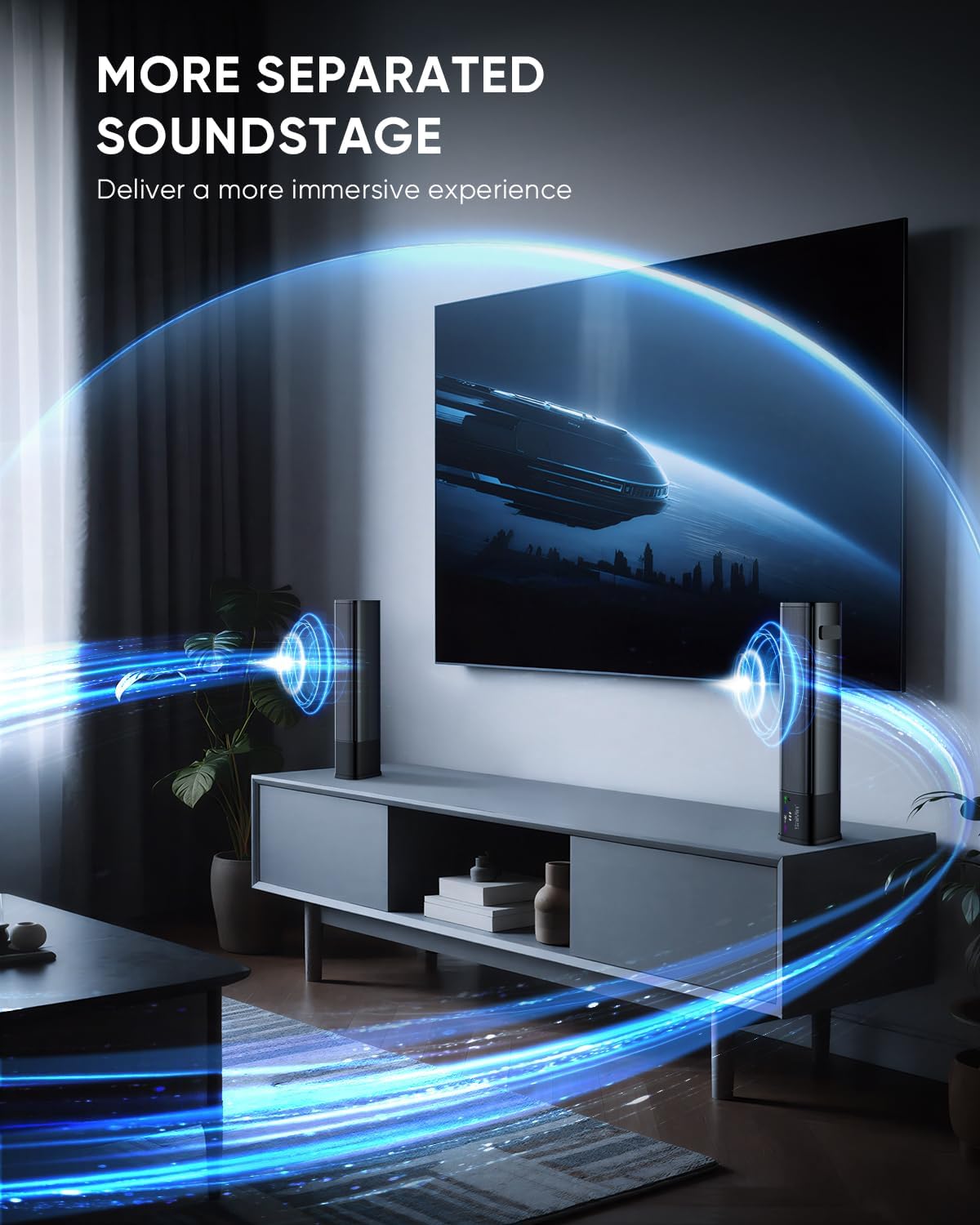 Saiyin detached tower configuration with base attached for wider soundstage and immersion