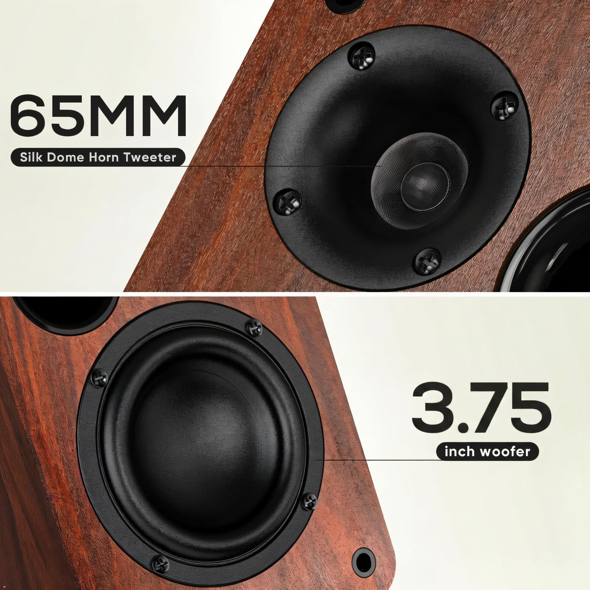 Saiyin dual 30W x 2 powered speakers front panel for immersive home viewing