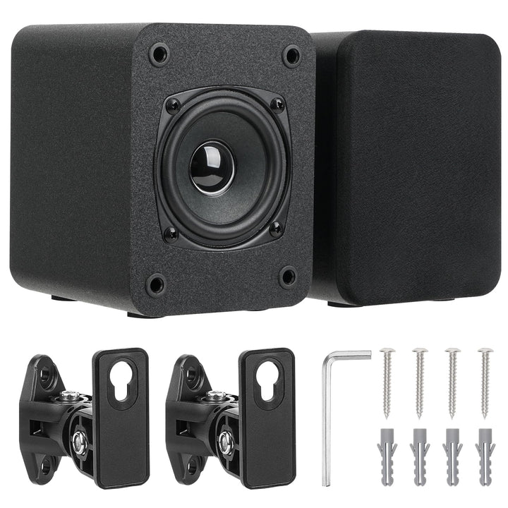 Saiyin front view of passive surround speakers showing grill and compact design benefit clarity