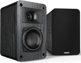 Saiyin front view of speaker pair showing sleek cabinets and balanced presentation