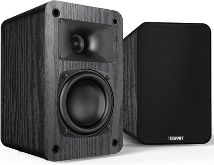 Saiyin front view of speaker pair showing sleek cabinets and balanced presentation