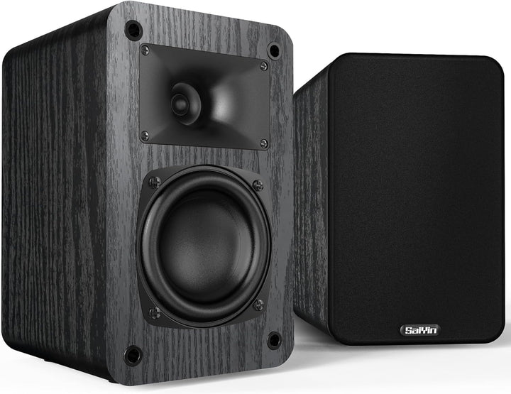 Saiyin front view of speaker pair showing sleek cabinets and balanced presentation