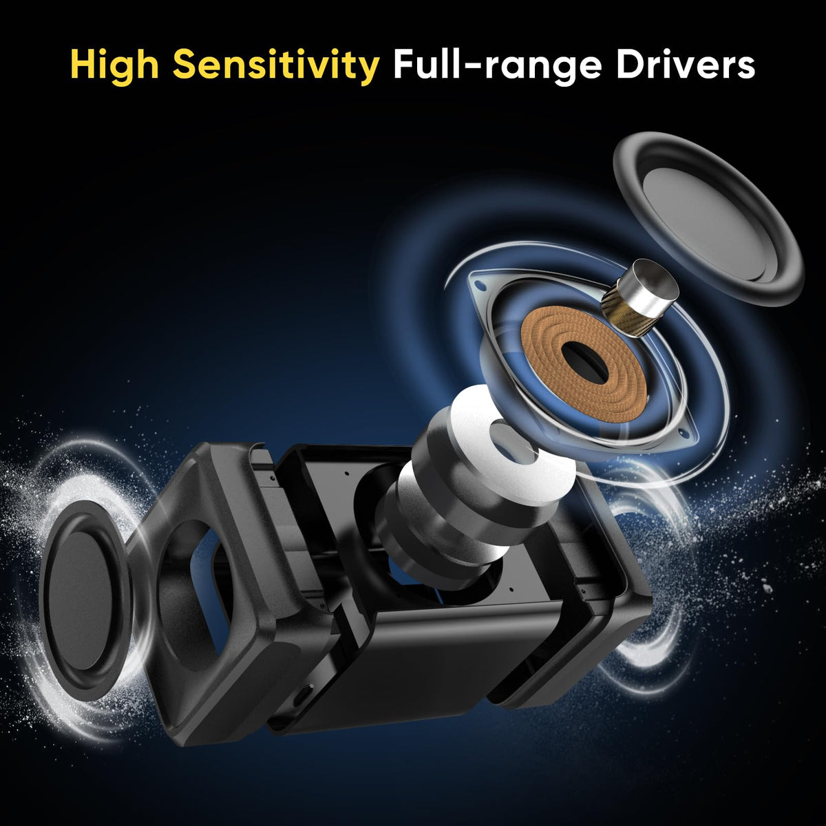 Saiyin passive-radiator-bass delivers deep tones while maintaining waterproof performance.
