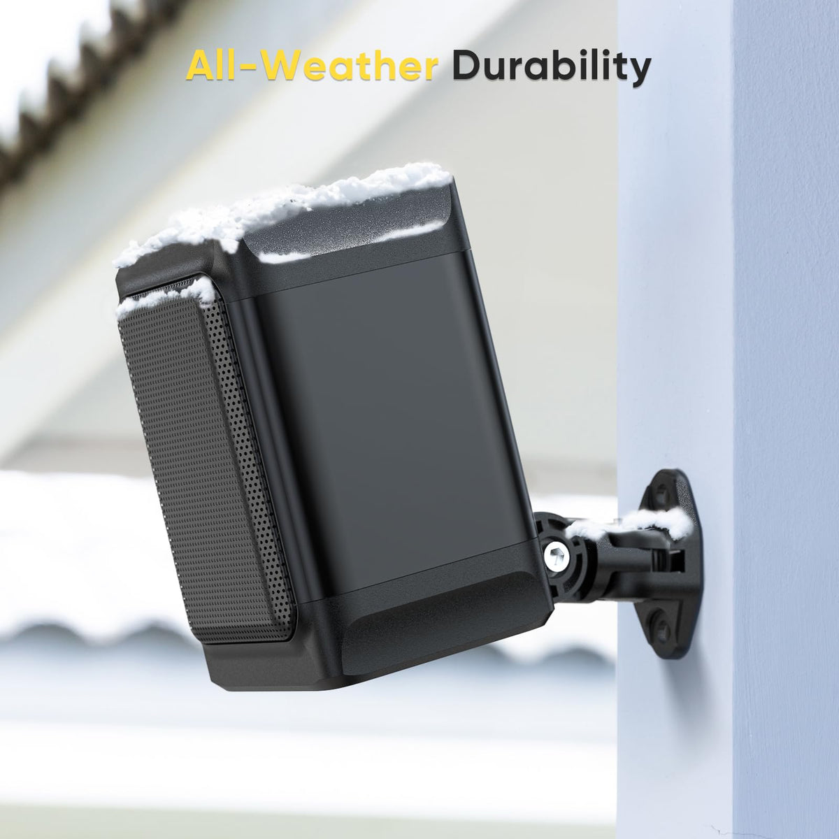 Saiyin wall-mountable outdoor speakers with adjustable brackets for ideal listening angles.