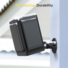 Saiyin wall-mountable outdoor speakers with adjustable brackets for ideal listening angles.