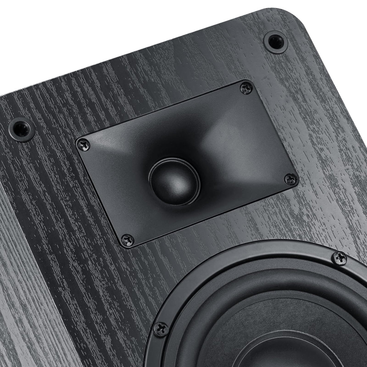 Saiyin passive speakers dimensions showing 6.5 inches wide by 10.6 inches high