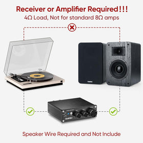 Saiyin passive speakers in-room setup illustrating room-filling stereo with a suitable amp