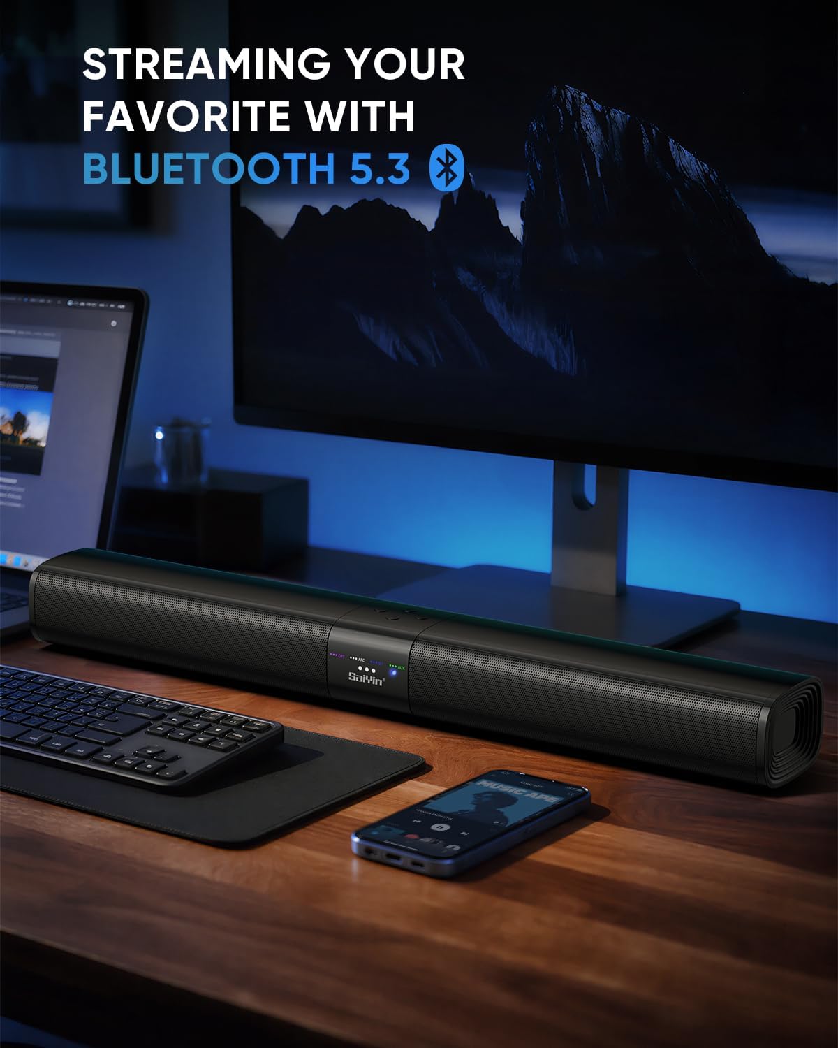Saiyin size comparison next to TV remote showing compact dimensions and space-saving benefit