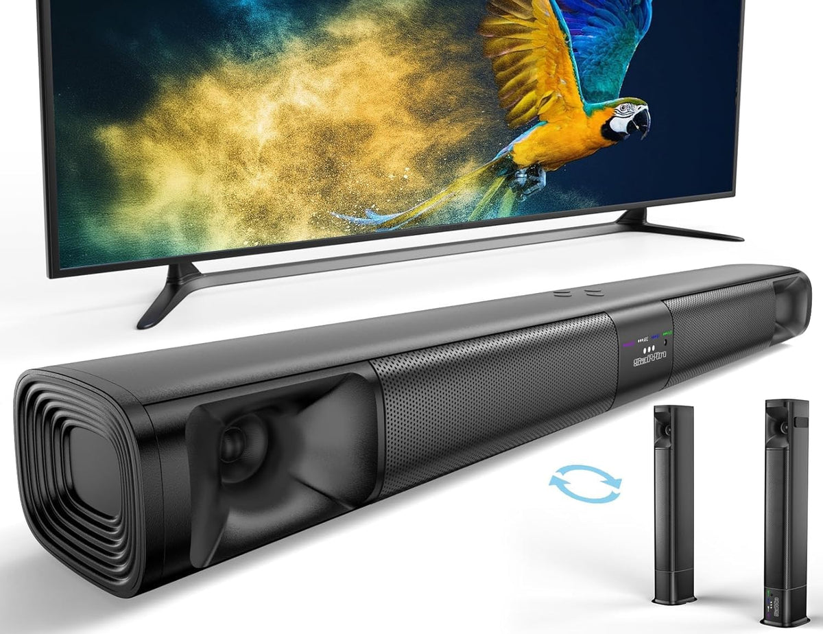 Saiyin sound bar 31inch detachable design enables flexible placement.