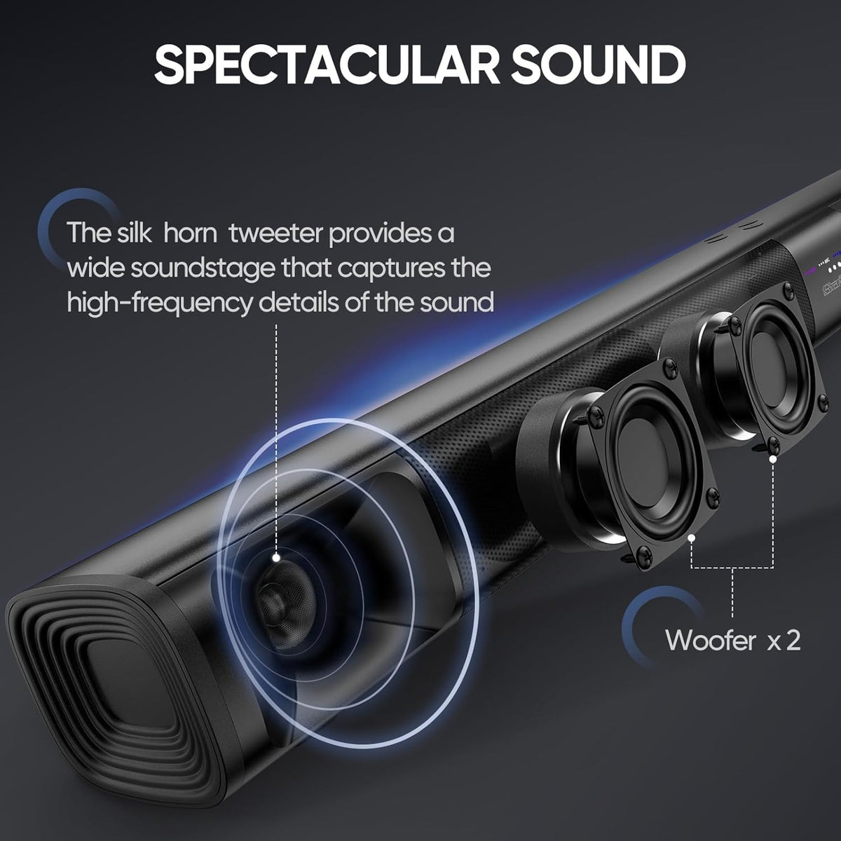Saiyin sound bar ARC/optical ports enable versatile connections.