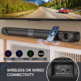 Saiyin soundbar bluetooth-5-3 streaming to phones and tablets.
