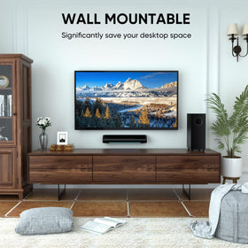Saiyin soundbar compatible with Fire TV remote for convenient control.