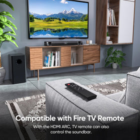 Saiyin soundbar fire-tv-remote-compatible for convenient TV control.