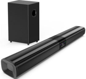 Saiyin sound bar with 5.25 inch subwoofer delivers immersive audio for movies.