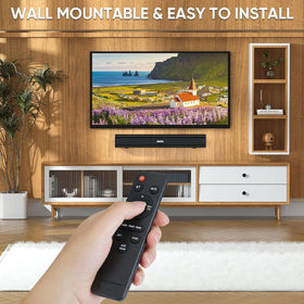 Saiyin soundbar in living room setting improving TV audio and immersive viewing