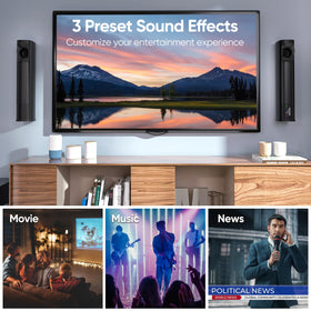 Saiyin soundbar silk-dome-tweeters deliver clear highs.