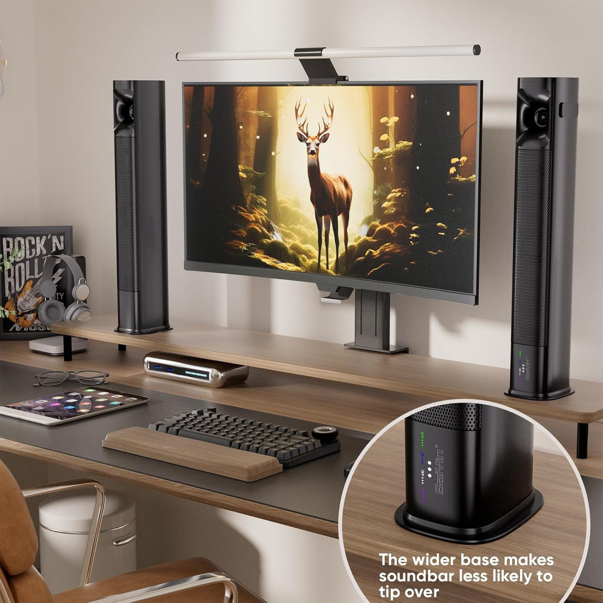 Saiyin sound bar double silk horn tweeters provide wide, clear sound.
