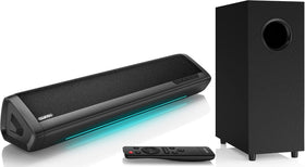 Saiyin soundbar with subwoofer delivers deep bass for immersive music and movies.
