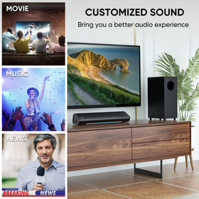Saiyin wall-mountable soundbar saves space with secure mounting.