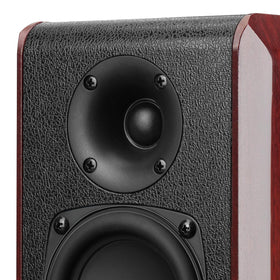 Saiyin speakers on a desk by monitor for immersive PC audio