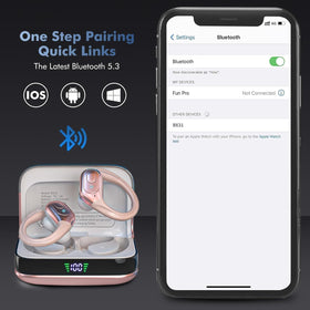 Sajawass Rose Gold charging case with Type-C for fast recharging.