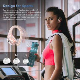 Sajawass Rose Gold Earbuds ENC mic enables clear calls anywhere.