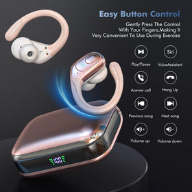 Sajawass Rose Gold Earbuds sport use for secure, comfortable training.