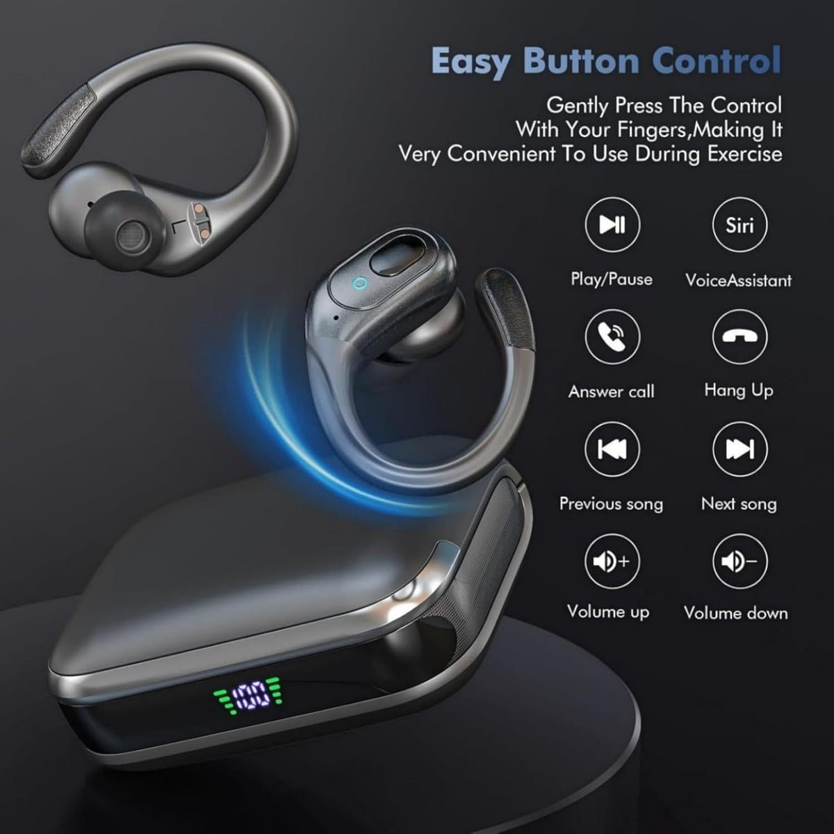 Sajawass ergonomic earhooks secure fit during workouts