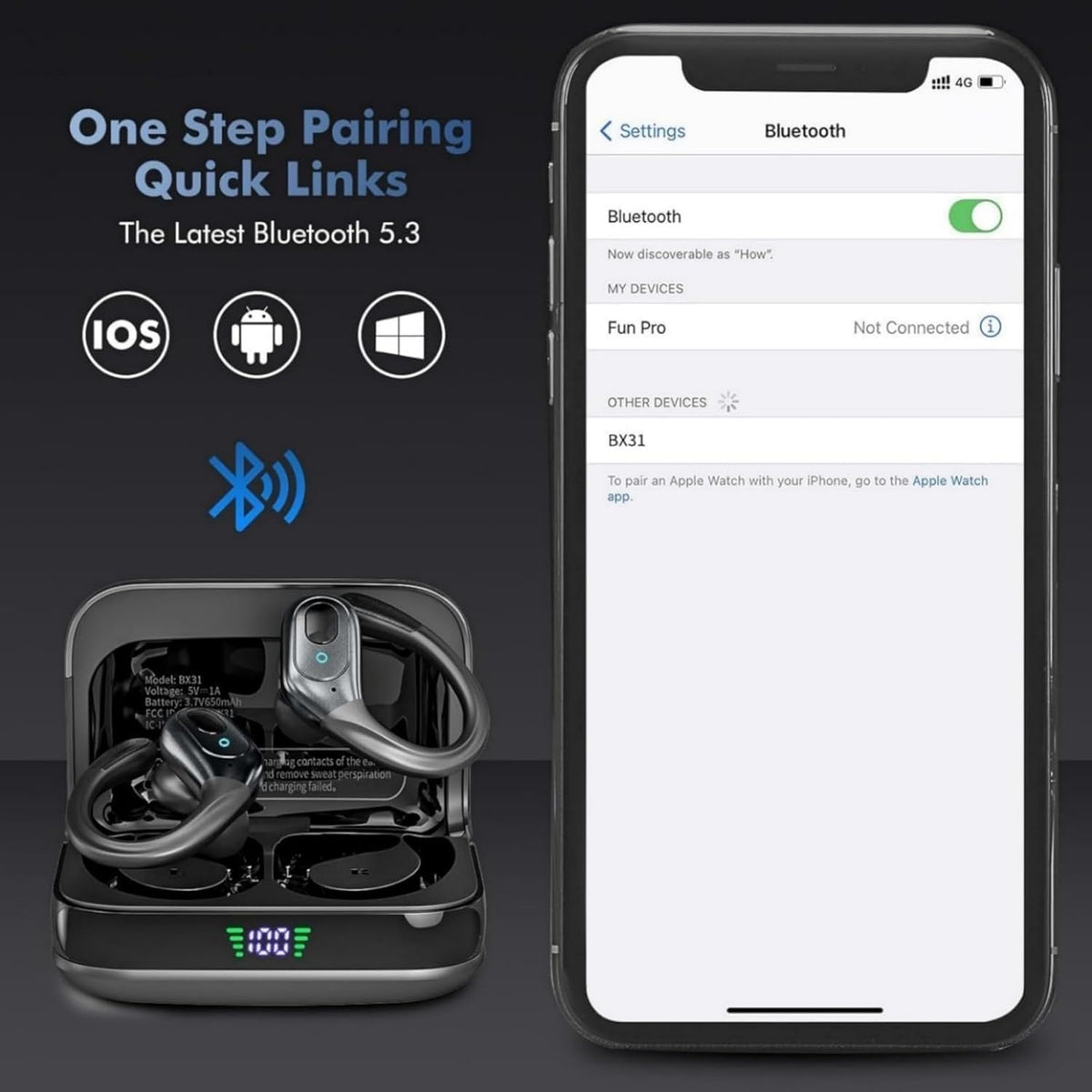 Sajawass IPX7 waterproof earbuds withstand sweat and rain