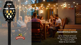 Sakar Margaritaville closeup of flickering LED flame creating warm ambient lighting benefit