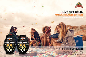 Sakar Margaritaville tiki torch long battery life supports all-night listening.