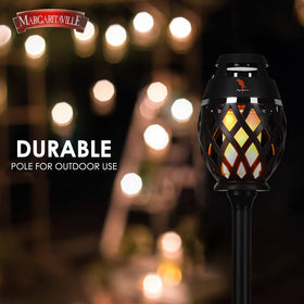 Sakar Margaritaville tiki torch outdoor pole included for elevated placement.