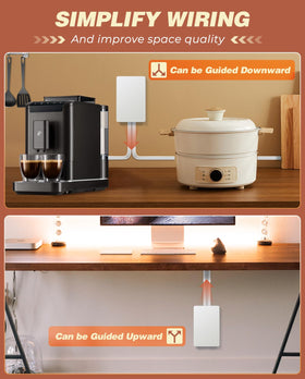 Saker three outlets powering devices in use for flexible home electronics placement