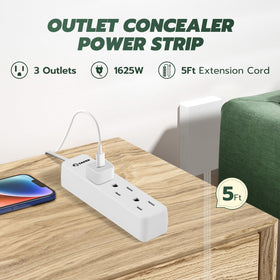 Saker Outlet Concealer Kit includes cord clips for secure wall mounting and tidy cables.