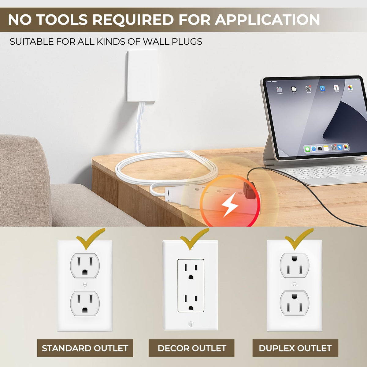SakerPlus baby-proof outlet covers keep surfaces safe for kids and pets.