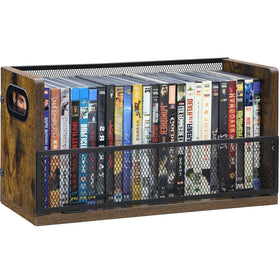 Salajory DVD/Blu-ray storage rack front view showing compact, accessible media organization.