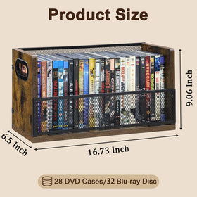 Salajory DVD/Blu-ray storage rack iron-mesh detail for stability emphasis.