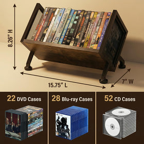 Salajory DVD storage rack spine view emphasizes easy finding of cases