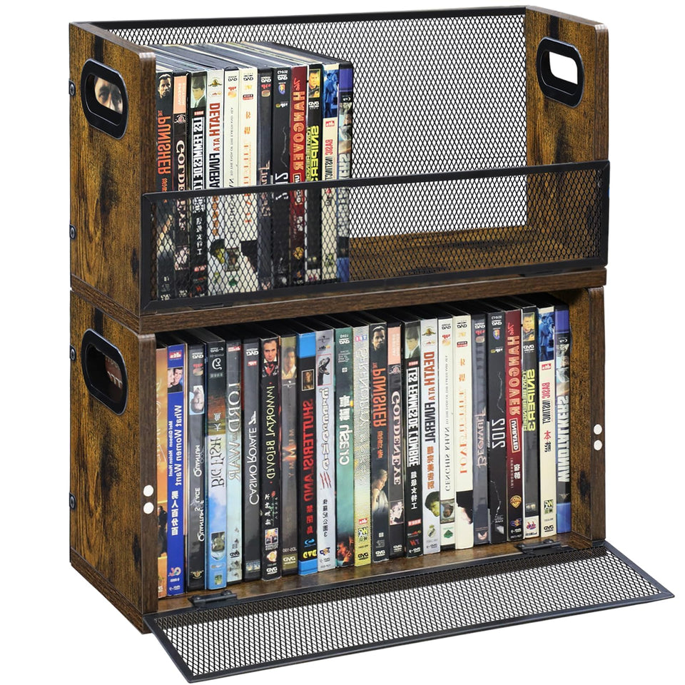Salajory front view 2-pack showing neat media rows and quick access