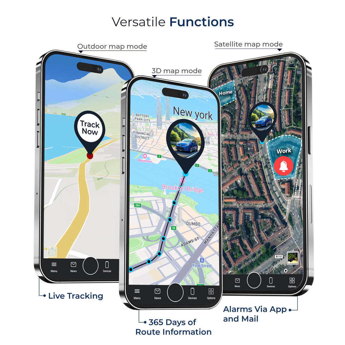 Salind GPS app route history screen displaying trip playback and mileage