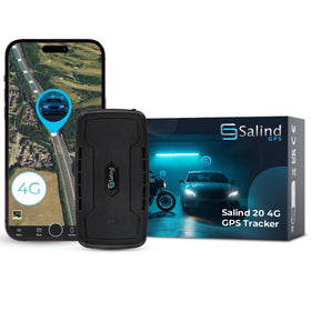 Salind GPS front view showing rugged housing and ports, adds lasting protection