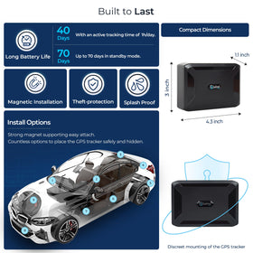 Salind 11 GPS Tracker provides alarms and geofence alerts for movement, speed, and battery status.