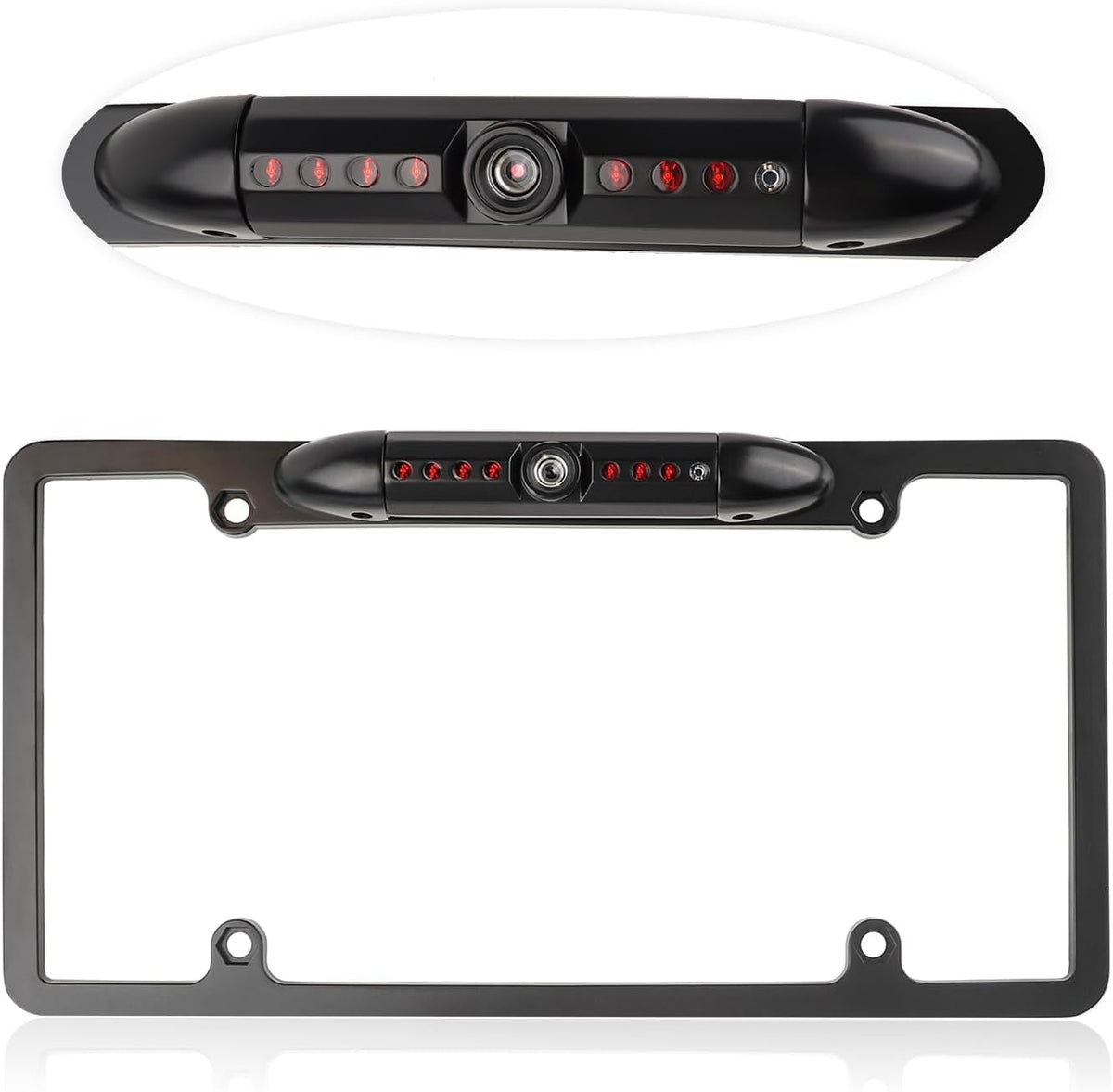 Salior license plate camera front view for easy installation on US plates.