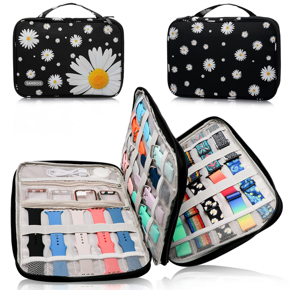 Sambois daisy front view showing floral case and protective design