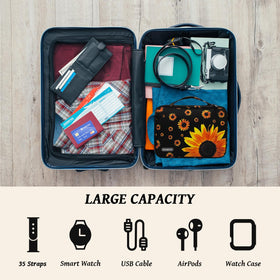 Sambois organizer can be hung or placed on a shelf for accessibility.