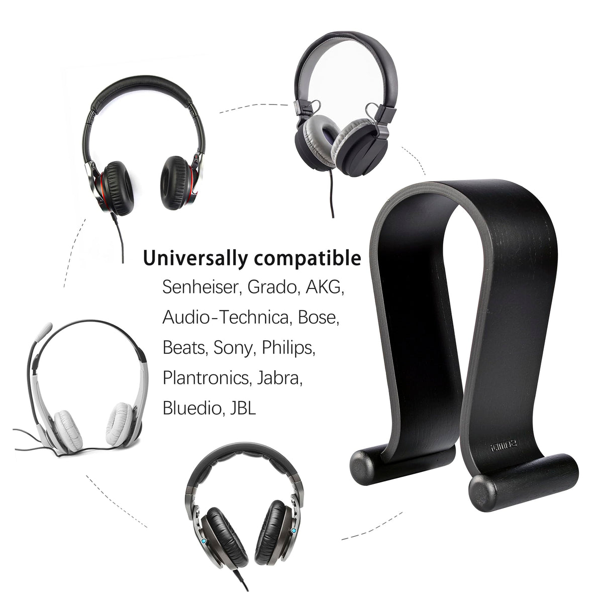 SAMDI curved-contact stand protects the headband during placement.