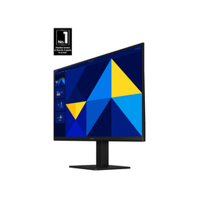 Samsung 24 Essential Monitor tilted stand highlighting ergonomic tilt for comfortable use.