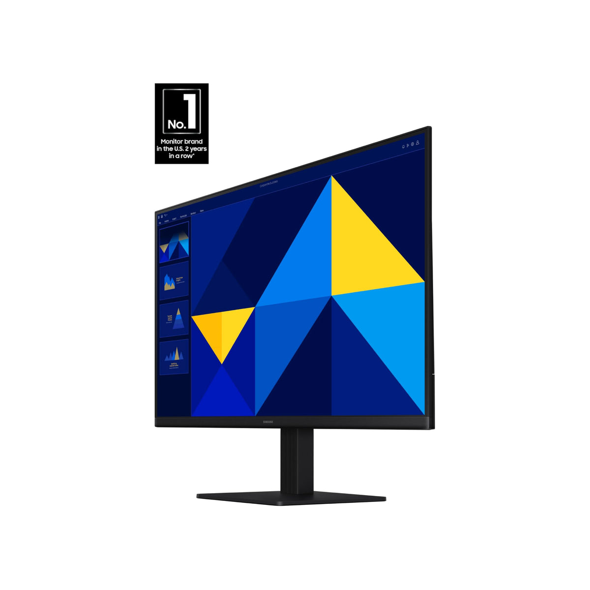 Tilt-only stand on the Samsung monitor for ergonomic setup.