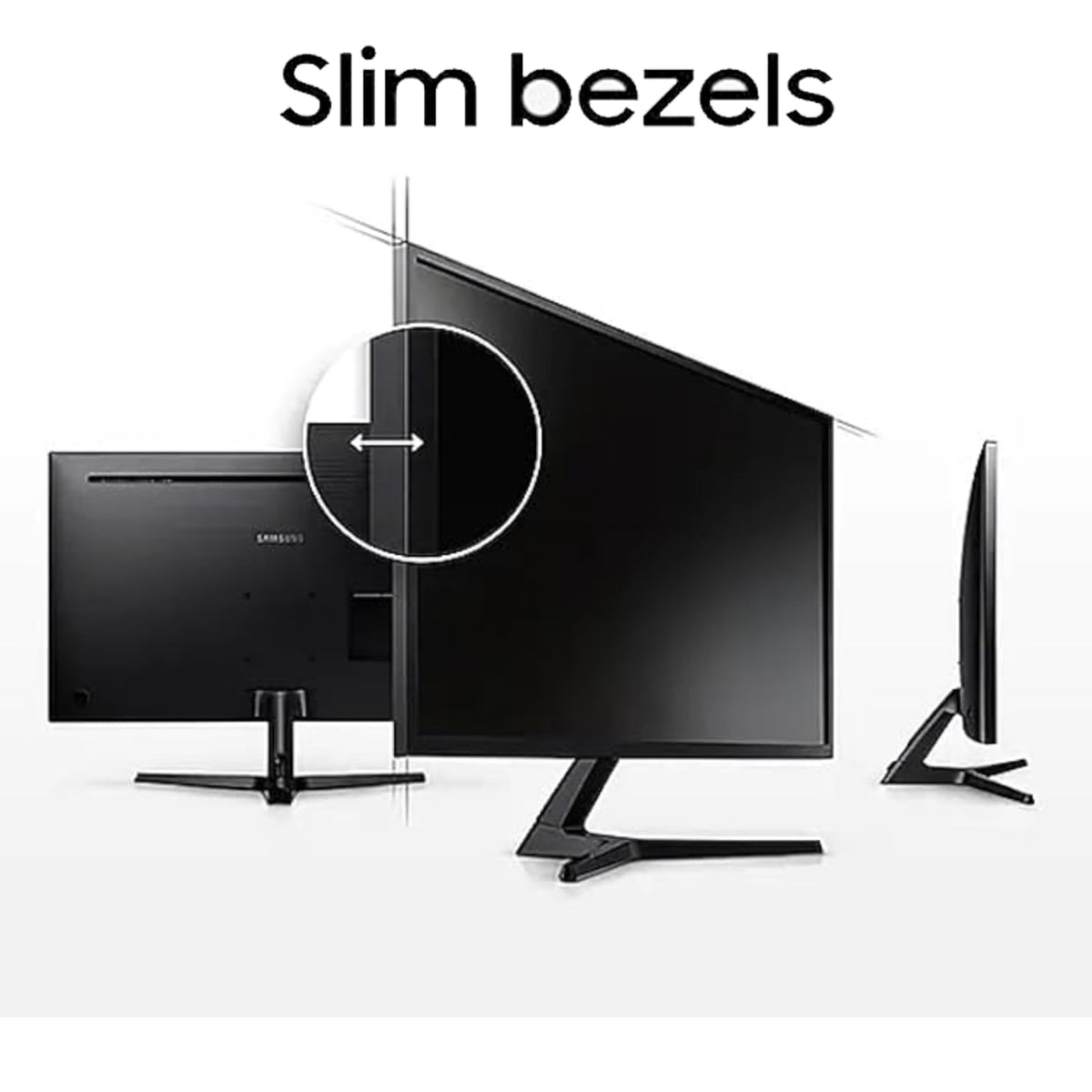 Samsung 32-Inch 4K UHD monitor HDMI and DisplayPort inputs for flexible connectivity.