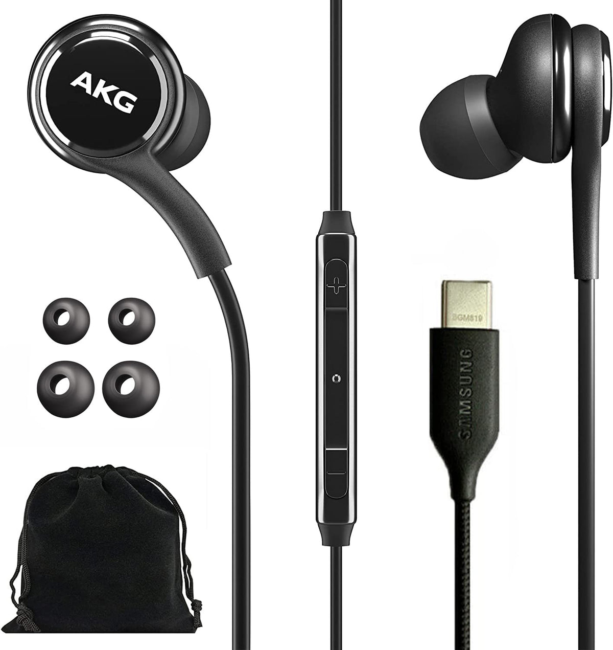 Samsung AKG Earbuds USB-C corded close-up for high-quality Galaxy audio